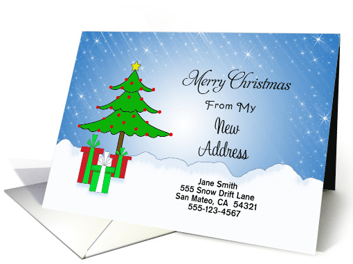 My New Address Christmas Card-Customizable-Christmas Tree... (1187568)