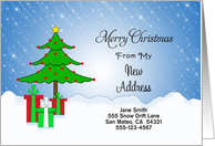 My New Address Christmas Card-Customizable-Christmas Tree & Presents card