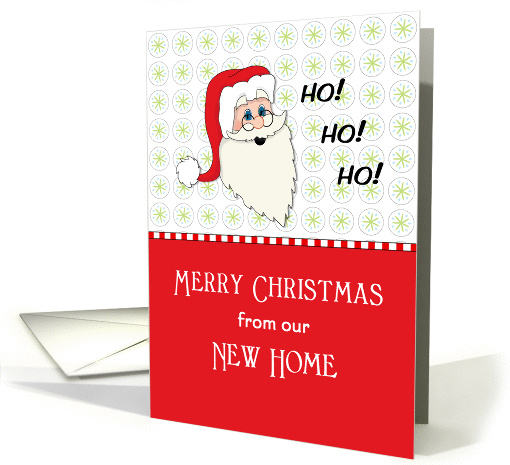 Our New Address Christmas Card-Santa Wearing Glasses-Ho Ho Ho card