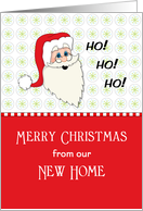 Our New Address Christmas Card-Santa Wearing Glasses-Ho Ho Ho card