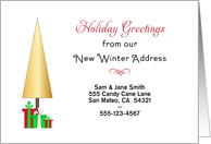 Our New Winter Address Christmas Card-Custom-Christmas Tree-Presents card