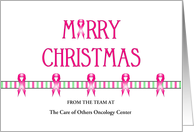 Breast Cancer Christmas Card Customizable Text-Merry Christmas-Ribbons card