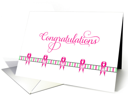 Last Round of Chemo Card-Breast Cancer Ribbons-Encouragement card