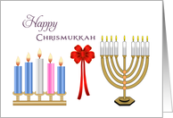 Chrismukkah Card-Christmas Chanukah Hanukkah Interfaith Candles card