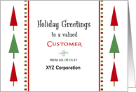 For Customer Christmas Card-Customizable Text-Christmas Tree Border card
