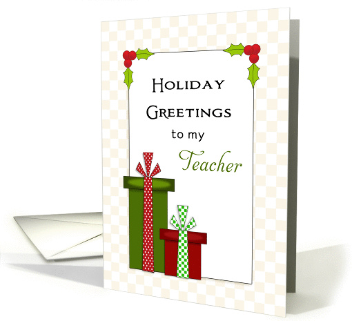 For Teacher Christmas Card-Christmas Presents card (1192788)