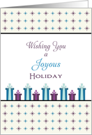 Joyous Holiday Christmas Card-Christmas Presents card