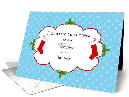 For Teacher Christmas Card-Customizable Text-Christmas... (1194598)