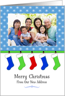 Our New Address Christmas Photo Card-Christmas Stockings card