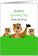 From all of Us - Groundhog Day Card - Three Groundhogs - Woodchucks card