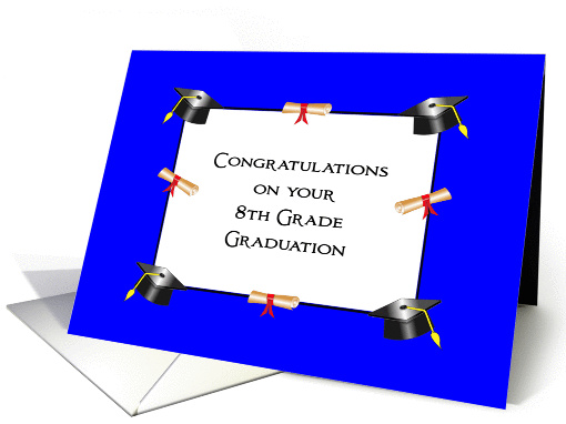 8th Grade Graduation Card-Graduation Caps and Diplomas card (1227224)