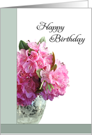 General Birthday Greeting Card with Azalea Flowers in Vase card