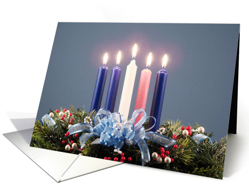 Advent Christmas Card-Candles-Hope-Peace-Love-Joy-Christ, card