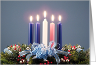 Advent Christmas Card-Candles-Hope-Peace-Love-Joy-Christ, card