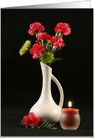 Carnations and Candle - Blank card