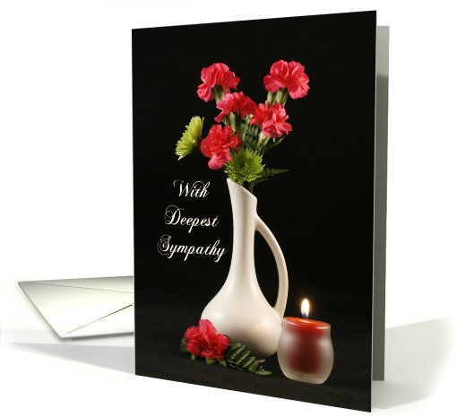 With Deepest Sympathy - Carnations and Candle card (213425)