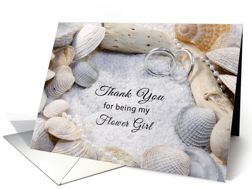 Thank You for Being My Flower Girl Greeting Card-Beach... (218839)