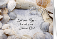 Thank You for Being My Flower Girl Greeting Card-Beach Theme-Shells card