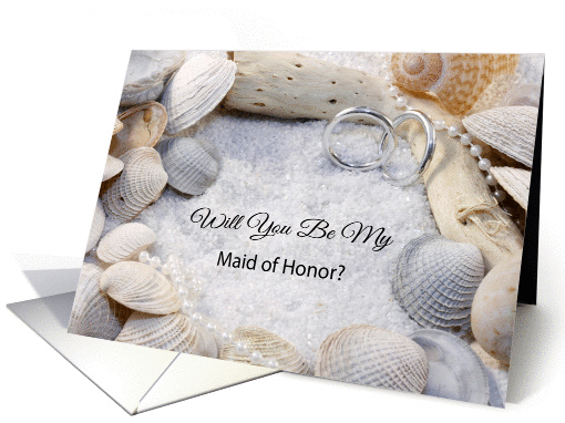 Will You Be My Maid of Honor Invitation-Beach... (250248)