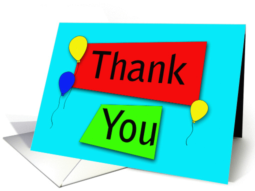 Thank You Card with Yellow and Blue Balloons card (276460)