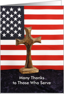 For Deployed Soldier Thank You Greeting Card to Support Our Troops card