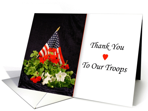 Military Thank You to Troops Greeting Card-American Flag... (308955)