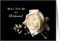 Be My Bridesmaid Bridal Party Invitation with White Rose card