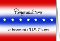 Becoming a US Citizen Greeting Card-Green Card-Stars-Stripes-Patriotic card