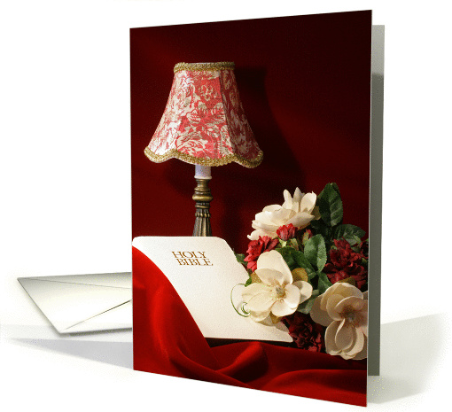 Bible Lamp and Flower Blank card (349129)