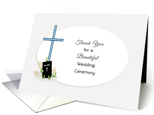 For Officiant-Thank You for Wedding Ceremony Greeting Card-Cross card