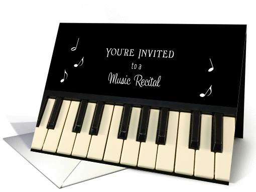 Music Recital Invitation Greeting Card-Keyboard-Musical... (364136)