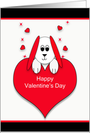 Happy Valentine’s Day Card-Dog Over Red Heart card