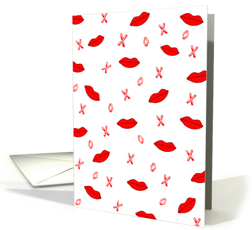 Valentine's Day Greeting Card with Lips-X's and O's-Love card (369379)