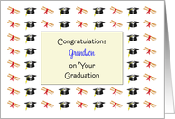 For Grandson Graduation Greeting Card-Graduation Hats & Diplomas card