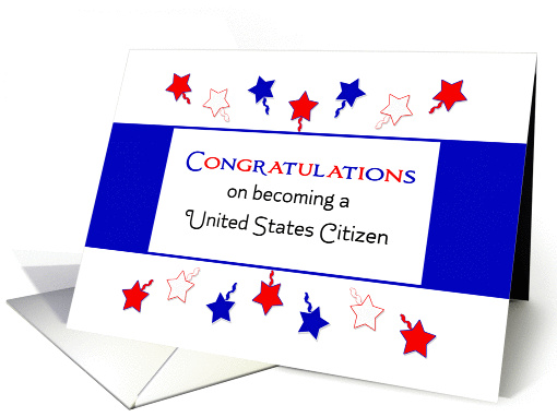 Becoming a US Citizen Greeting Card-Green Card-Stars card (370688)