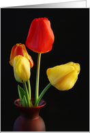 Tulips in Red Vase card