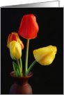 Tulips in Red Vase card