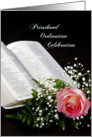 Priesthood Ordination Invitation Open Bible and Rose card