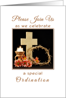Priesthood Ordination Invitation Cross Bible Grapes Crown of Thorns card