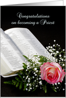 For Priest Congratulations on becoming a Priest Greeting Card-Bible card
