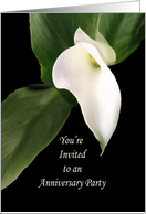 anniversary Invitation Greeting Card with One Single White Calla Lily card