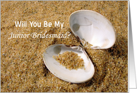 Junior Bridesmaid Invitation with Sandy Beach and Shell card