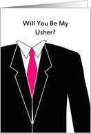 For Usher Be My Usher Wedding Request Invitation Greeting Card-Suit card