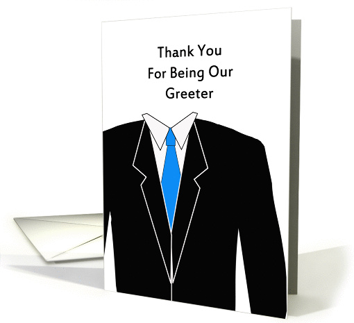 For Male Wedding Greeter Thank You Greeting Card-Black... (380880)