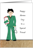 Special Friend Nurses Day Greeting Card for Male Nurse-Stethoscope card