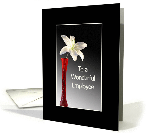 For Employee Appreciation Greeting Card-Lily in Red Vase card (383480)