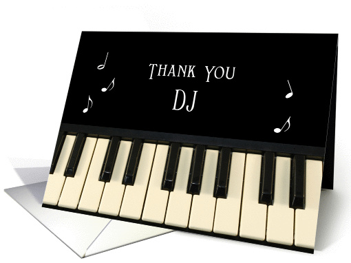 For DJ Thank You Card With Musical Notes and Keyboard card (394361)