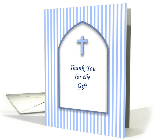 Religious Thank You for the Gift Greeting Card-Blue Cross... (399186)