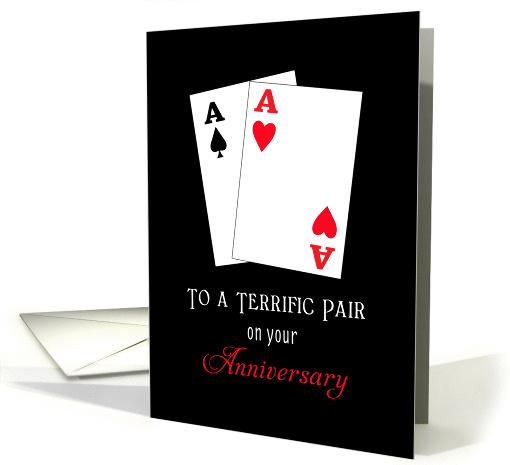 Wedding Anniversary Greeting Card-Poker Style-Terrific... (399811)