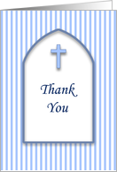 Thank You Card, Blue, Cross, Religious card